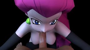 jessie from team rocket sucks dick in pov - pokemon parody