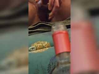 Mrs Kink - Wine bottle in pussy