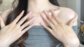 #197 - Scratching myself with long natural claws