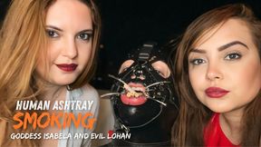 Evil queens smoking and using their human ashtray (EN-720)
