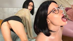 My new STEPMOTHER got hungry for dicks and made me her lover