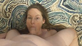 Long Sensual Ball Licking Until Messy Facial POV Cumshot