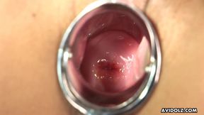 Hitomi Mano gets her pussy examined and toyed to squirting