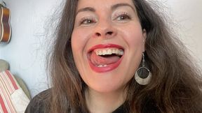 self-punishment with sharp teeth