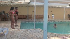 ARYA and RAFAELA - Humiliation by the pool!