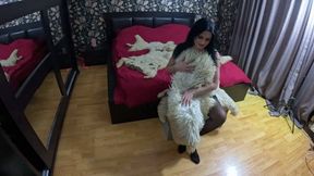 Face-fucking and cum play with sheepskin rugs 272