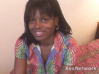 Curious nineteen yr old Ebony Hotty takes it in the Butt in Ebony Anal Teen Clip