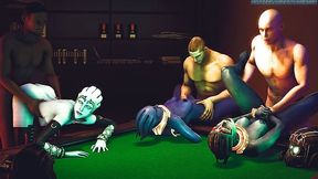 Asari Home Invasion - Dancing alien sluts get captured by the police and fucked in group sex