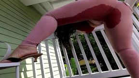 curvy milah romanov pissing right pants on balcony