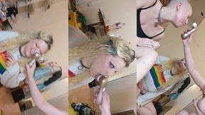 very serious testing of kayleth s newest sex toy. (it s meant for clits but we got a bit distracted! please excuse hopeless h...