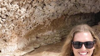 Public-Cum-Rain on the beach She riding penis of a stranger Amelie Lei
