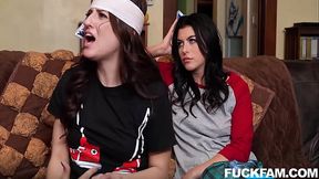Gal Ritchie & Aubree Valentine Share Stepbro’s Cock in Family Fuck Fest!