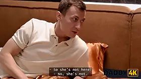 Daddy4k. thin brunette can’t swim, but can blow and jump on thick stepdaddy’s penis