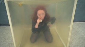 Experiments with poses in a transparent vacuum cube