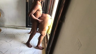 The door is wide open so neighbors can see us fuck