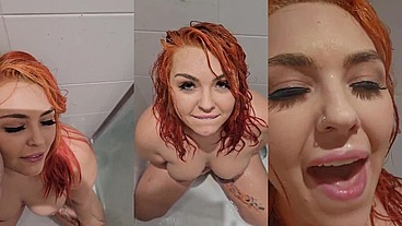 Washing cum out hair with piss & having a lil play