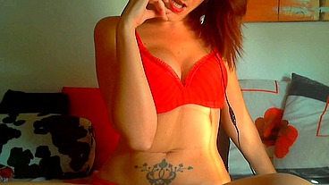 Beautiful Italian redhead dominates you and makes you horny like a submissive little worm