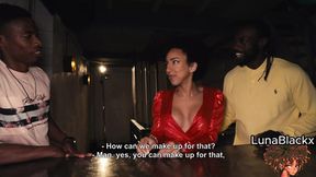 Sweet Ebony Devoured by Two Massive Black Dicks