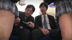 Asian Orgy on Rails: Brunette Babe Stops Time for a Big-Tit Cosplay Fuck