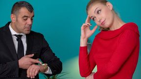 Sensual model with long legs Lucy Heart penetrated by her boss