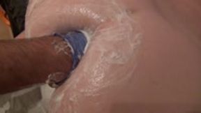 Girlfriend enjoys my full FIST up her ASS