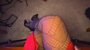 POV Femdom Shiny Black High Heel Dangling Tease