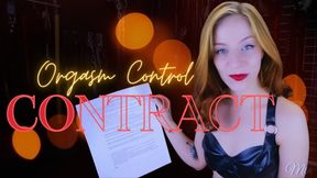 Orgasm Control Contract : Redhead Mistress In Black Shiny Latex Rubber Instructs You To Sign Over All Control Of Your Orgasms Ruined Denial Tease Training