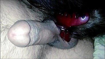 Amazing amateur prostate massage. girlfriend makes him cum three times with cock massage came.
