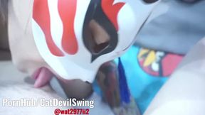 Impaled by the devilish claws of a feline, she's a nasty little where