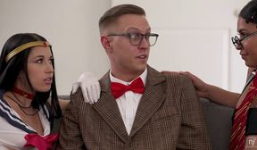Lusty Students Fuck With A Nerd