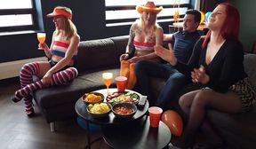 Hailey Haze And Melody Pleasure EK Voetbal Nederland Neukt Belgie