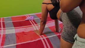 beautiful big ass friend rides her best friend s cock! - after gym