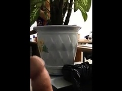 Flashing cock to office cleaning maid 1