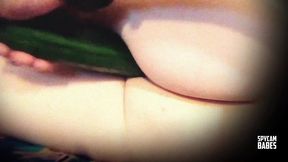 cucumber makes moan and have a huge orgasm to this beautiful babe