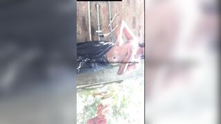 Indian aunty public bathing sinhala kella