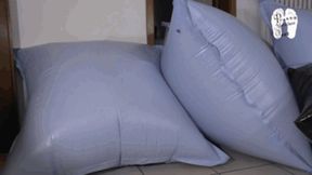 Nine large air pillows