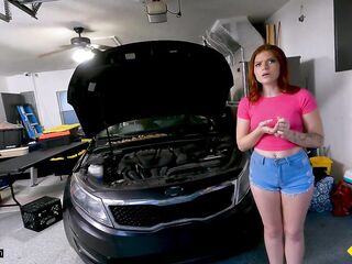 Roadside XXX - Katerina Deville Gets Work Done On Her Car And Her Vagina