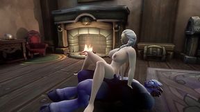 blonde witch take big blue dick - warcraft parody