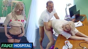 Tall Blonde Eng Babe Fucked by Foreign Doc - Pretend Hosp