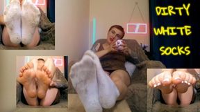 Lady Angela dirty white socks short hair goddess red hair goddess sock fetish to bare feet soles pixie cut redhead