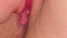 He takes my cute and tender pussy in his mouth and gives me a nice juicy and passionate blowjob with a nice view of the landscape