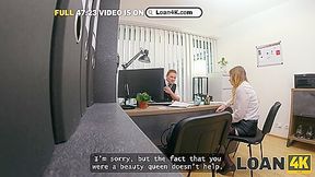Blonde Maya With Big Tits Is Fucking A Bank Worker On The Office Chair While His Colleague I