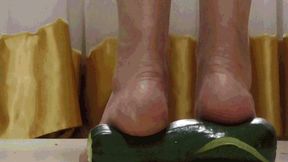 The crackle and squelch of zucchini under strong feet