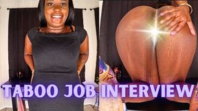 Taboo Job Interview ft Queen Ava - A made to strip video featuring: stripping, female training, boss employee, office domination, ebony submissive, ass shaking, and hairy pussy - 4K MP4