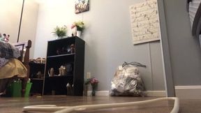 Teeny thrown in trash and crushed with wedged boots