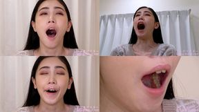 An Komatsu - CLOSE-UP of Japanese cute girl YAWNING - MOV 1080p