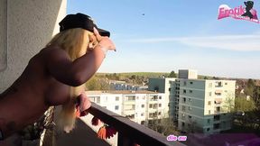 German housewife gets anal&#x1F44C; pounding on balcony POV