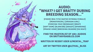 Audio: “What? I Got Bratty During Breeding Season…”