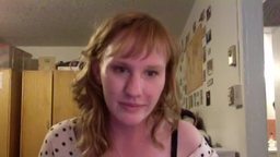 Redhead Girl Orgasms Using Glass Dildo