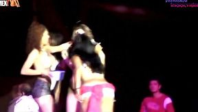 Mature MILF Danna Strips on Stage for Enthusiastic Audience with Big Ass and Big Tits